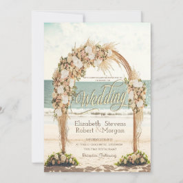 Convites Arbusto de Rosas para Casamento na Praia