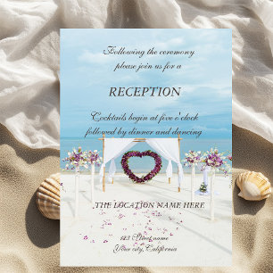 Convites Arbusto Floral para Casamento na Praia Recepção
