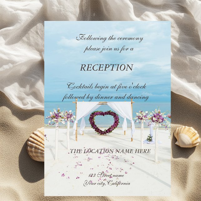 Convites Arbusto Floral para Casamento na Praia Recepção (Criador carregado)