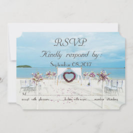 Convites Arbusto Floral para Casamento na Praia   RSVP