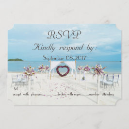 Convites Arbusto Floral para Casamento na Praia RSVP