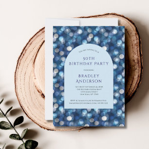 Convites Arca Azul De Fundo Para Ele 50º Aniversário