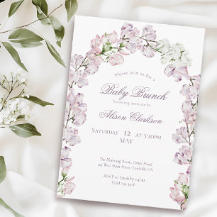 Convites Arca da flor da ervilha Doce brunch lavanda elegan