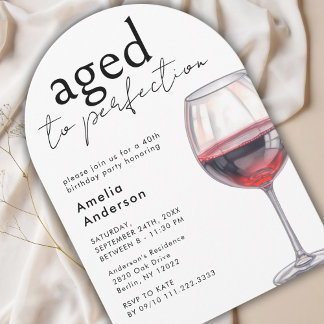 Convites Arca De aniversário de 40 anos De Vinho Envelhecid