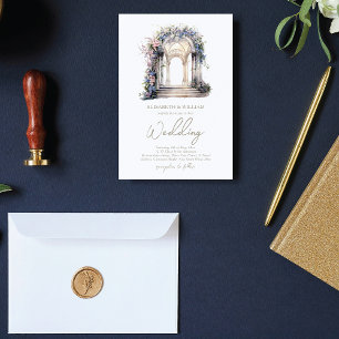Convites Arca Floral de Casamento de Watercolor