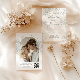 Convites Arca Floral de Fotografia Francesa Elegante com có
