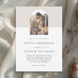 Convites Arca Fotográfica Mínima Moderna Casamento Neutral<br><div class="desc">Simples com o estilo mínimo moderno, este elegante convite de casamento apresenta um modelo de fotografia de arco para personalizar com a sua foto selecionada. Uma banda de bege claro na borda superior do convite adiciona estilo e interesse simples a este convite. Um emparelhamento de fontes elegante inclui uma combinação...</div>