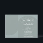 Convites Arca Geométrica Moderna com Bat Teal Mitzvah<br><div class="desc">Convite Mitzvah para Bat Teal Dusty Geométrico Moderno Minimalista</div>