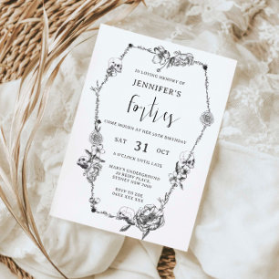 Convites Arca gótica traçada 50ª Festa de aniversário