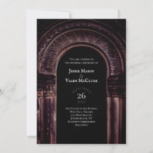 Convites Arca Gótica Vintage Casamento Legante Preto Escur