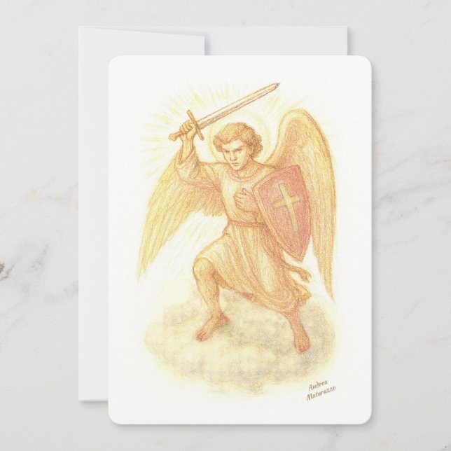 Convites Arcanjo com Espada (Frente)
