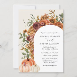 Convites Arch Autumn Florals Pumpkin Wedch