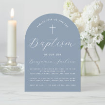 Arch Baptism Dusty Blue Modern Christening