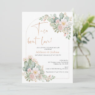 Convites Arch Blush Floral Taco sobre Casais de Amor Bridal
