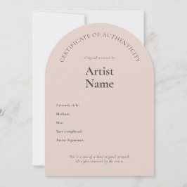 Convites Arch Certificate of Authenticity Art Modelo