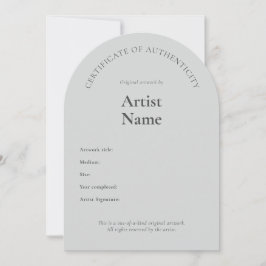 Convites Arch Certificate of Authenticity Art Modelo