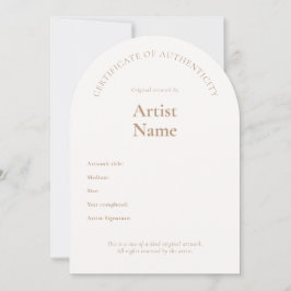 Convites Arch Certificate of Authenticity Art Modelo