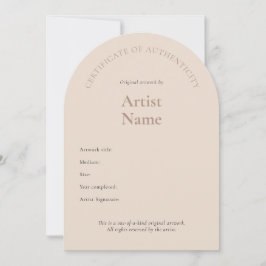 Convites Arch Certificate of Authenticity Art Modelo