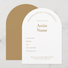 Convites Arch Certificate of Authenticity Art Modelo