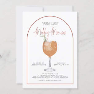 Convites Arch Chá de panela Mimosas minimalista