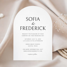 Convites Arch Classic Photo Script Black and White Weds