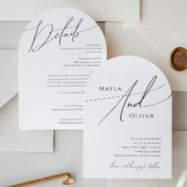 Convites Arch De Script Whimsical Tudo Em Um Casamento