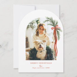 Convites Arch Holiday Greenery Swag Red Arco Foto de Natal