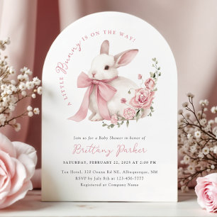 Convites Arch Little Bunny Chá de fraldas