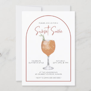 Convites Arch Minimalista Cocktail Sunset Summer Soiree