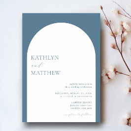 Convites Arch Minimalista Moderno Casamento Azul