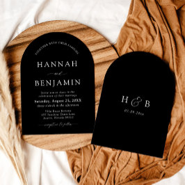 Convites Arch Modern Black & White Minimalist Weding