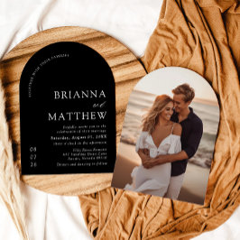 Convites Arch Modern Black & White Minimalist Weding