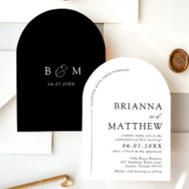 Convites Arch Modern Black & White Minimalist Weding