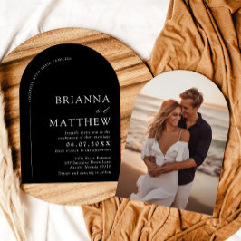 Convites Arch Modern Black & White Minimalist Weding