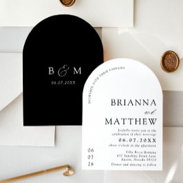 Convites Arch Modern Black & White Minimalist Weding