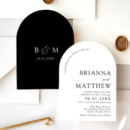 Convites Arch Modern Black & White Minimalist Weding