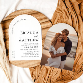 Convites Arch Modern Black & White Minimalist Weding