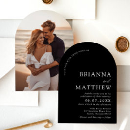 Convites Arch Modern Black & White Minimalist Weding