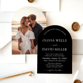 Convites Arch Modern Black & White Minimalist Weding
