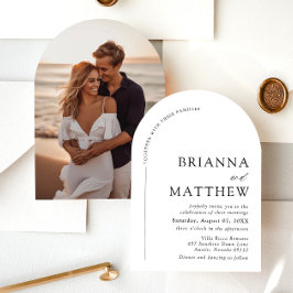 Convites Arch Modern Black & White Minimalist Weding