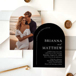 Convites Arch Modern Black & White Minimalist Weding