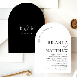Convites Arch Modern Black & White Minimalist Weding