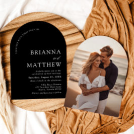 Convites Arch Modern Black & White Minimalist Weding