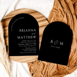 Convites Arch Modern Black & White Minimalist Weding