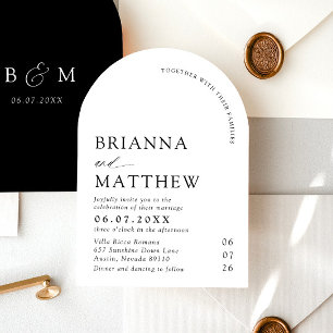 Convites Arch Modern Black & White Minimalist Weding