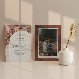 Convites Arch Modern BOHO Watercolor Floral Pampas Grass