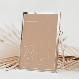 Convites Arch Modern Tan Boho Pega um Sinal de Casamento de