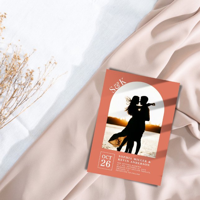 Convites Arch Moderno I Foto I Terracotta I Wedding (Criador carregado)