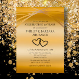 Convites Arch original do coração do Ouro 50º Aniversário