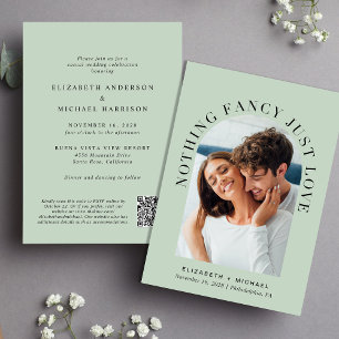 Convites Arch Photo Código QR Nada de Rico Apenas Ame Casam